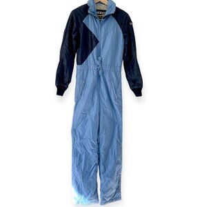 Vintage 80s Slalom Apex Colorblock Ski Jumpsuit Blue & Navy ✨HP!✨